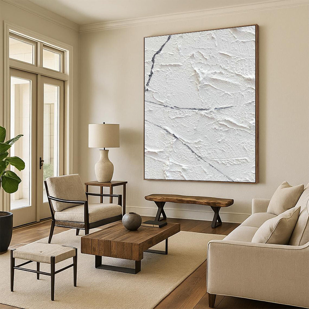 Textured White - Gray Art for Industrial - Chic Café & Minimalist Gallery DLZ2373