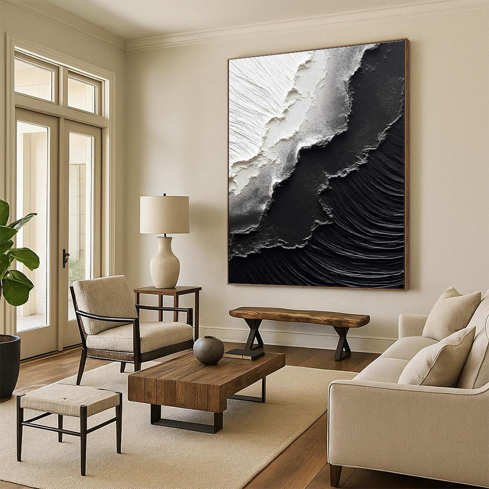 Black and White Texture Art for Monochrome Bedroom & Art - Themed Library DLZ2175