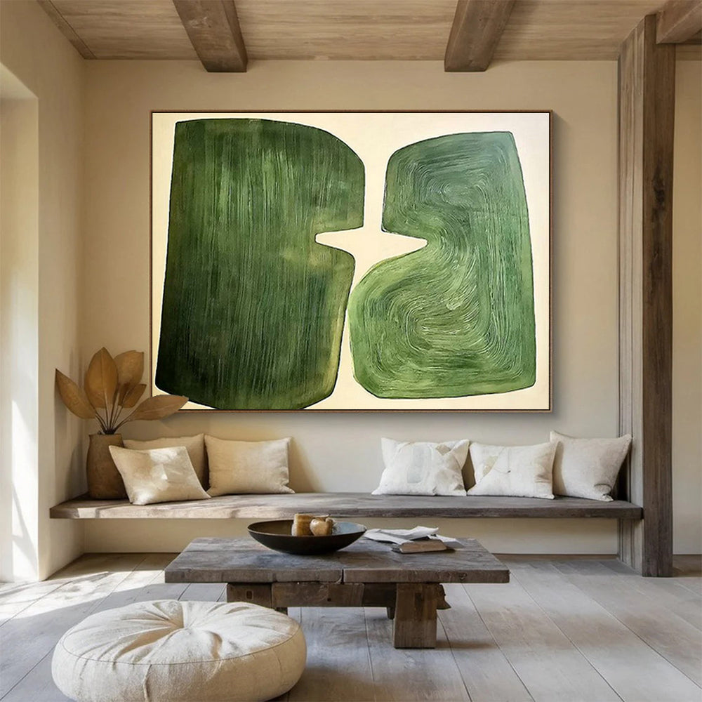 Green Geometric Abstract for Modern Office Reception DLZ3004