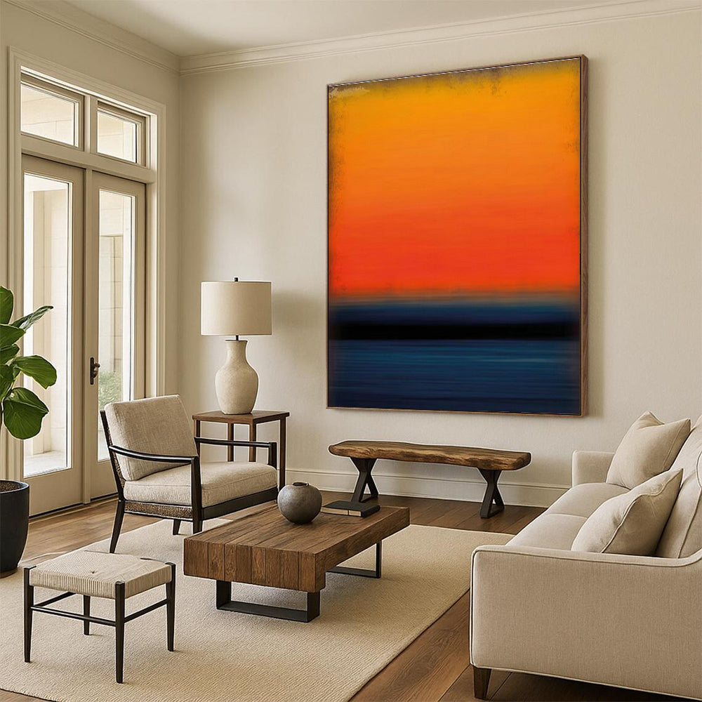 Orange - Blue Gradient Art for Coastal Home Office & Modern Gallery DLZ2092