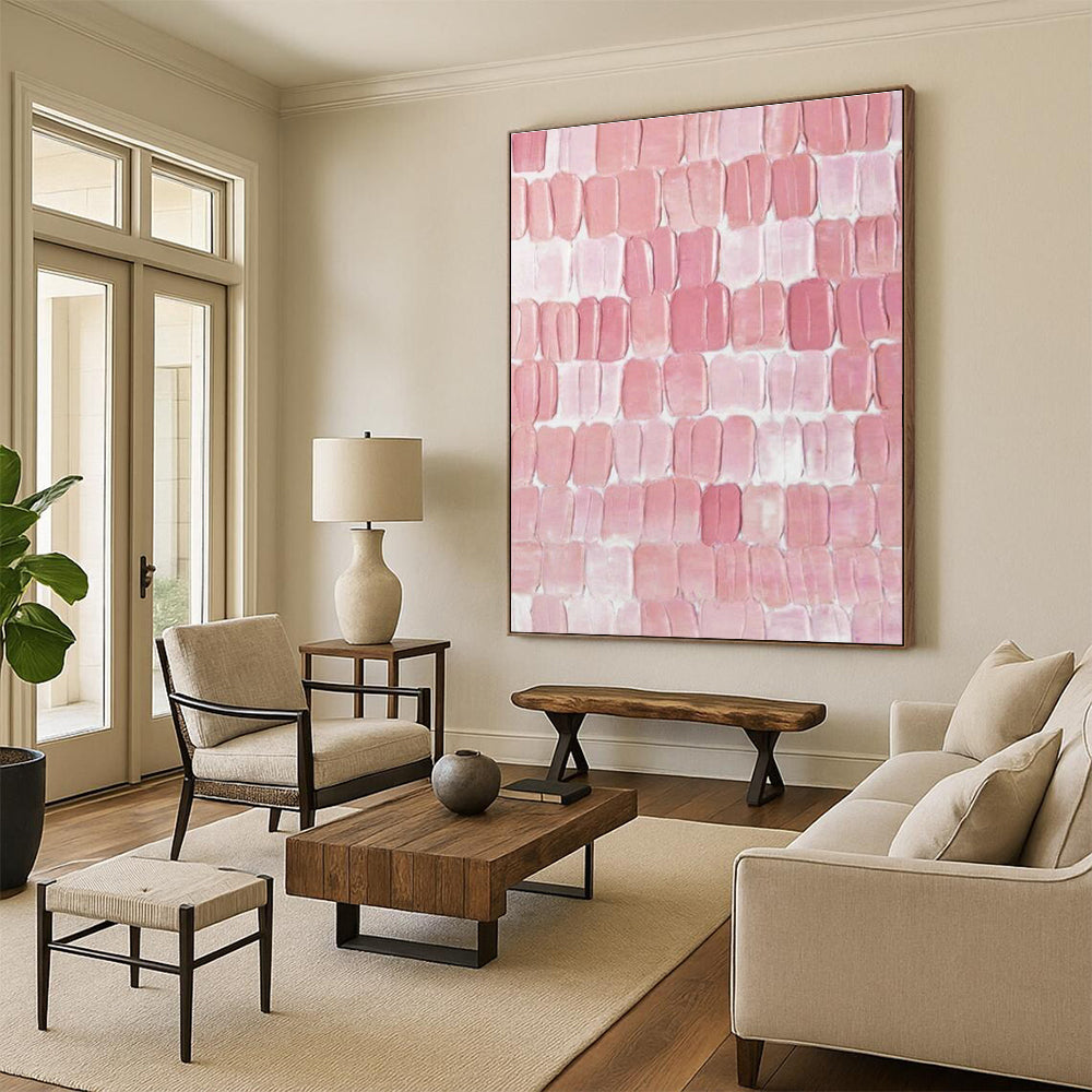 Pink Textured Art for Girly Home Bedroom Vanity Areas DLZ0274