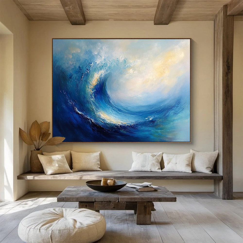 Dynamic Blue Wave Art for Nautical - Themed Restaurant & Adventure - Lover’s Home SC108
