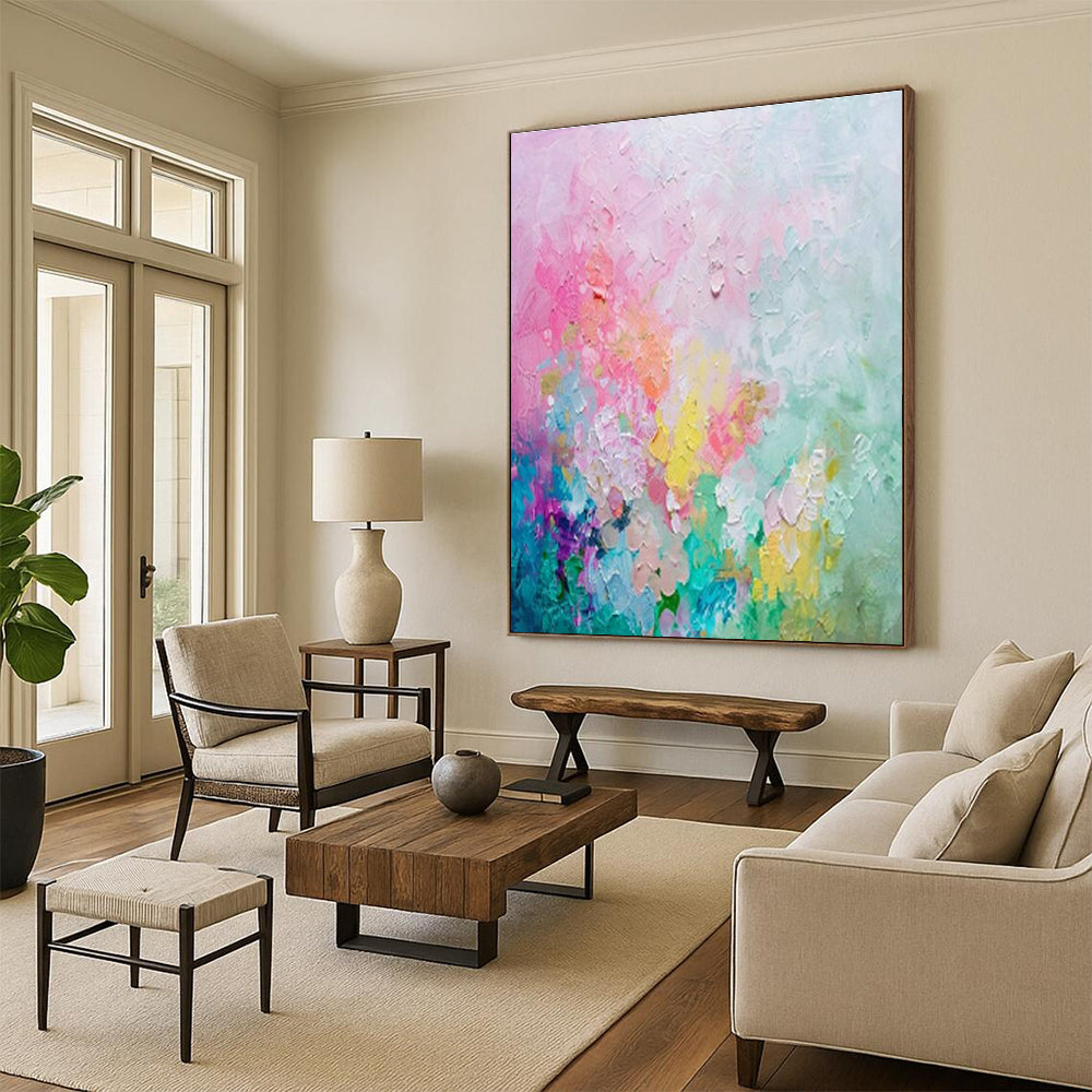 Pink - Colored Abstract Art for Feminine Boutique Hotel & Art - Inspired Tea Room DLZ1923