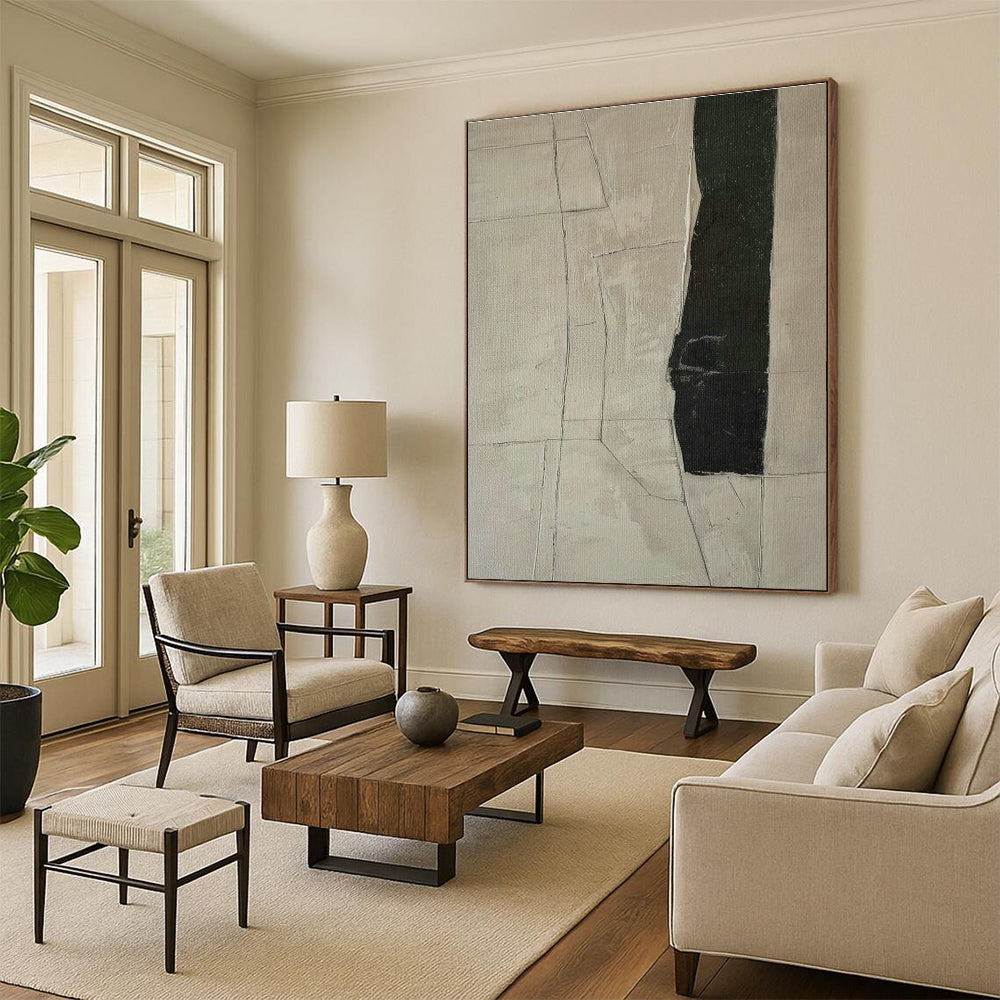 Geometric Division Abstract Art for Minimalist Office & Home Entryway DLZ1165