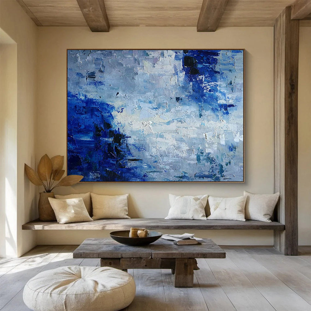 Blue - Toned Abstract Art for Coastal Home Bedroom Relax Corners DLZ3235