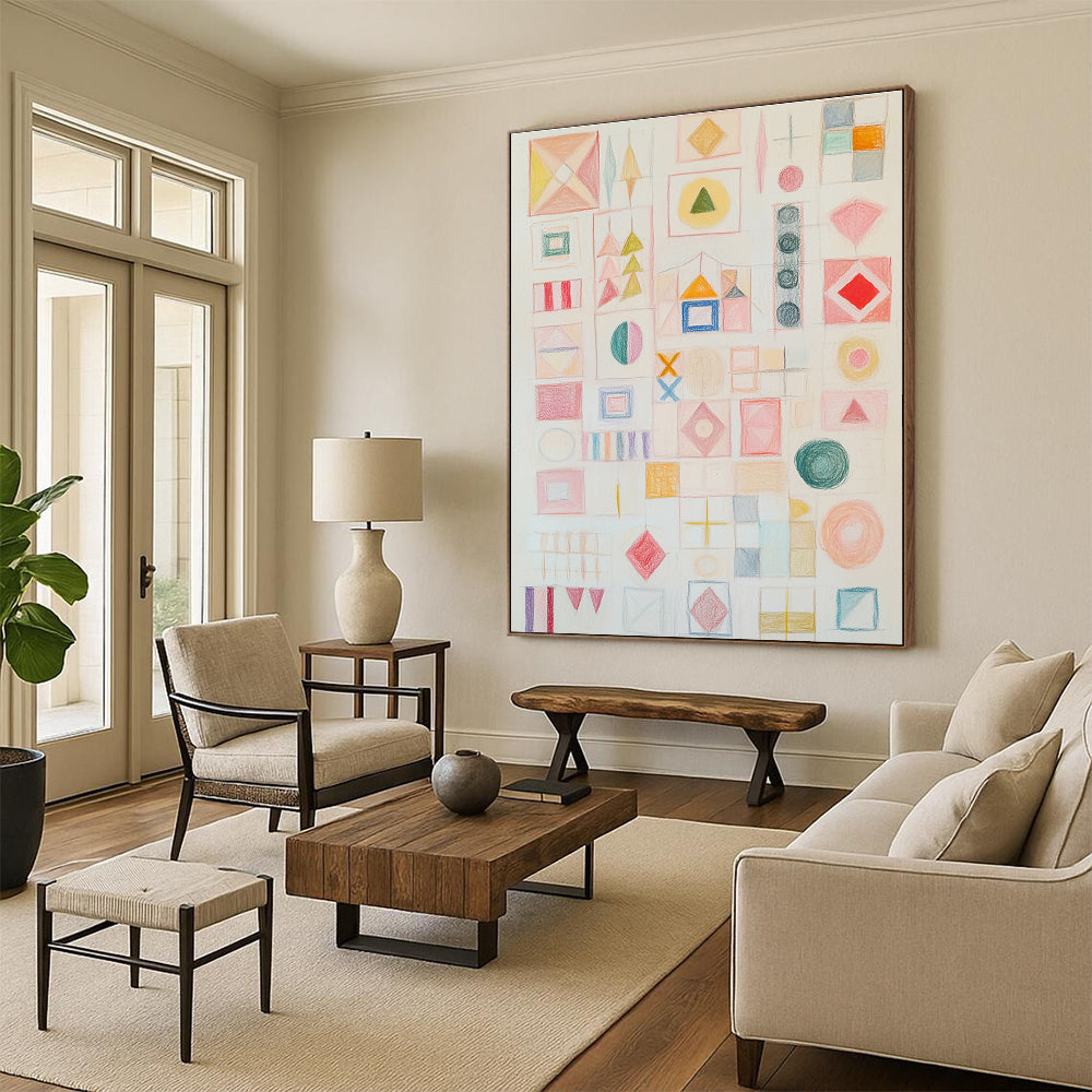 Geometric Pastel Shapes for Modern Minimalist Nursery & Creative Studio STSC1206