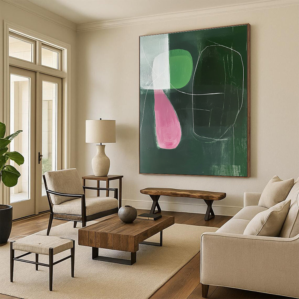 Another Abstract Green and Pink Composition for Fashion Design Studio & Art - Centric Retail Store STSC1298