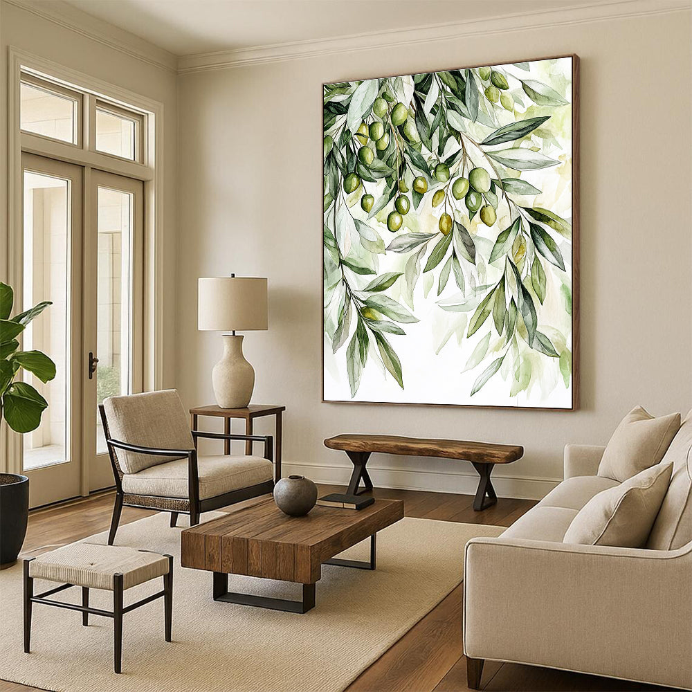 Olive Branches Fresh Botanical Art for Mediterranean - Style Kitchen & Nature - Lover’s Home Office STSC1460