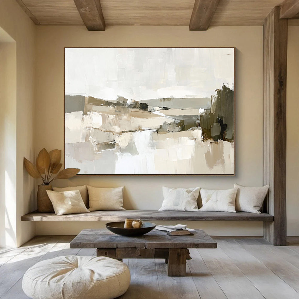 Neutral Tones Landscape Art for Scandinavian Home & Minimalist Office SC128