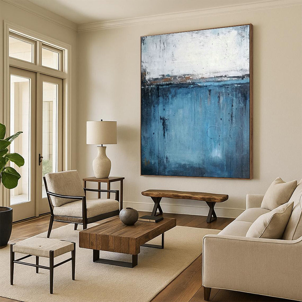 Coastal Abstract Art for Beach House Living Room & Nautical Art Studio DLZ2258