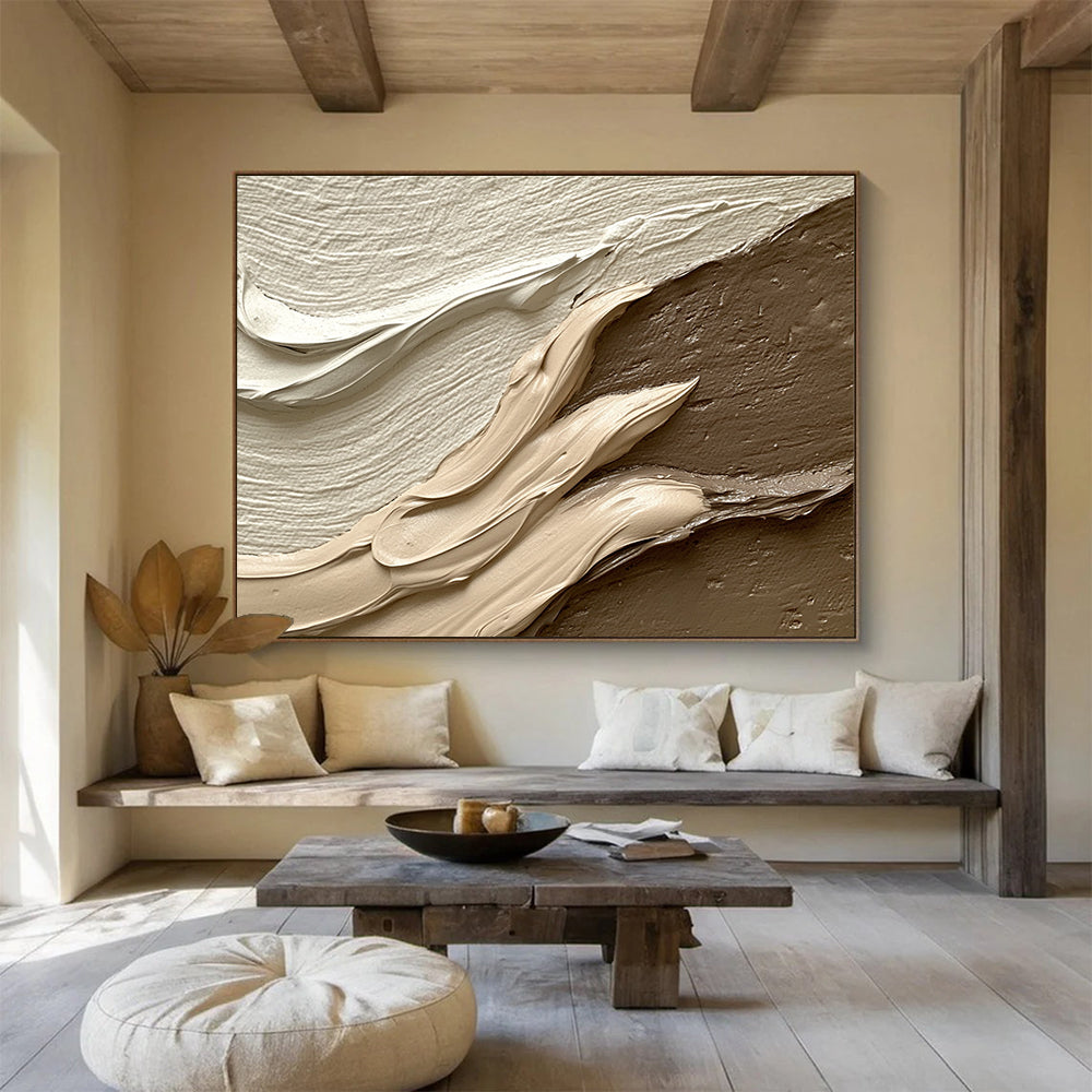 Smooth Textured Waves Art for Coastal Home Decor & Modern Art Exhibition SC449