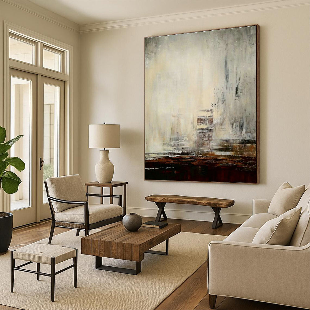 Gray - White Abstract Art for Office & Hallway DLZ0315