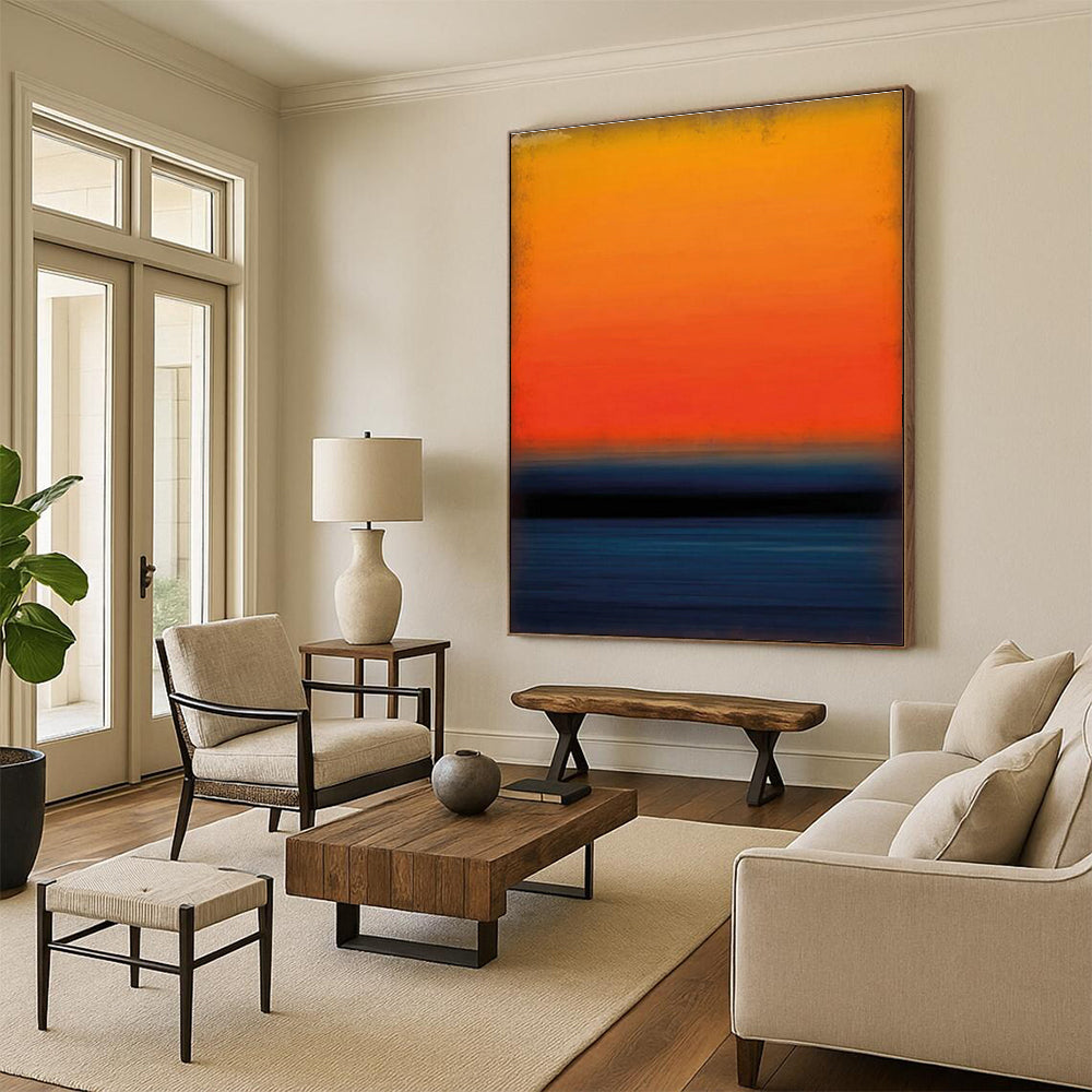 Vibrant Gradient Sunset Art for Rooftop Bar & Coastal Restaurant DLZ2303