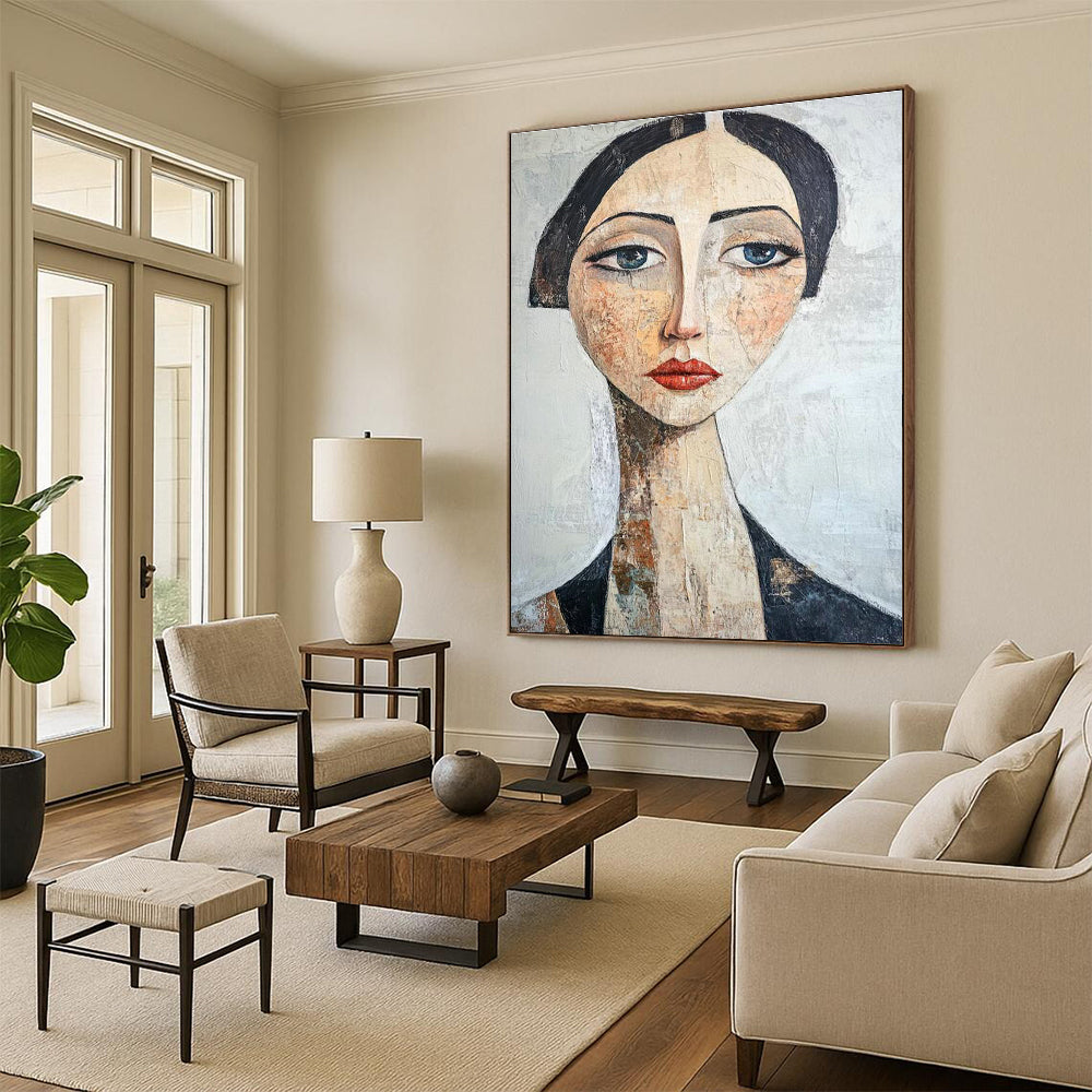 Stylized Female Portrait Art for Modern Home Office & Art - Inspired Café DLZ2354