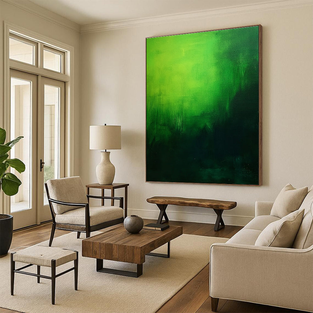 Green Gradient Abstract for Nature - Themed Living Room & Eco - Friendly Office STSC310
