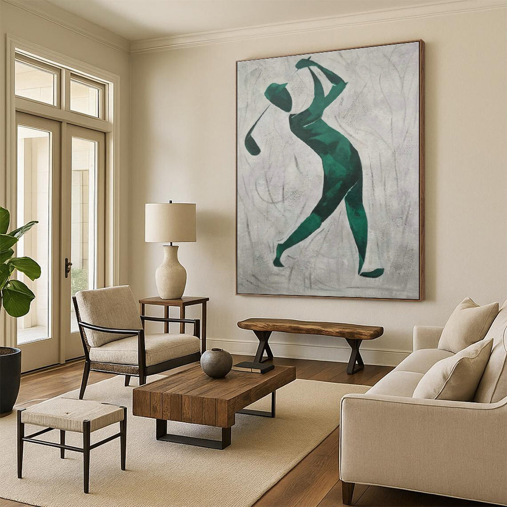 Green Golfer Silhouette Art for Sports Bar & Golf Clubhouse DLZ1784