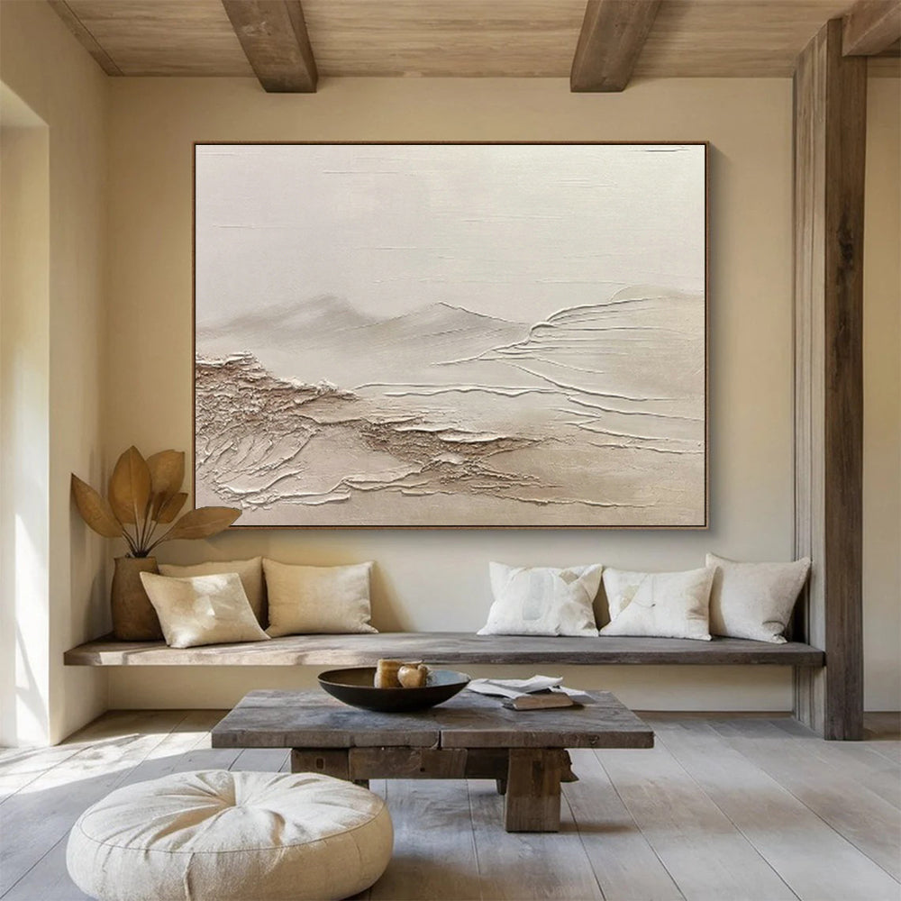 Beige Mountain Relief Art for Neutral - Toned Hallway DLZ2849