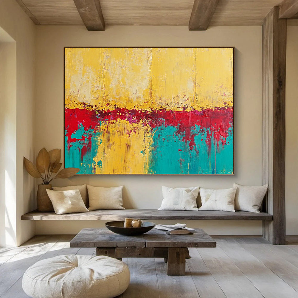 Color - Dripped Abstract Art for Bohemian - Style Living Room & Artistic Community Space SC269