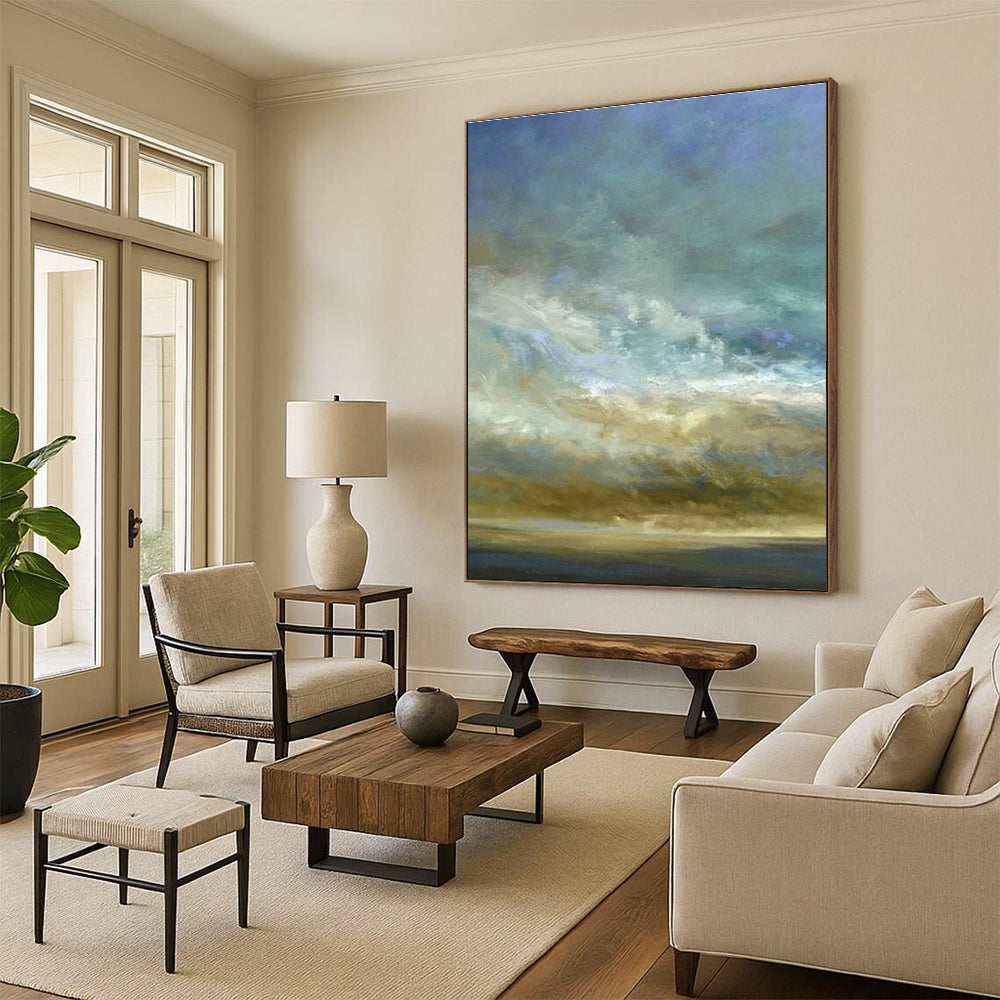 Gradient Sky & Sea Art for Coastal Bedroom & Beachfront Café DLZ0960