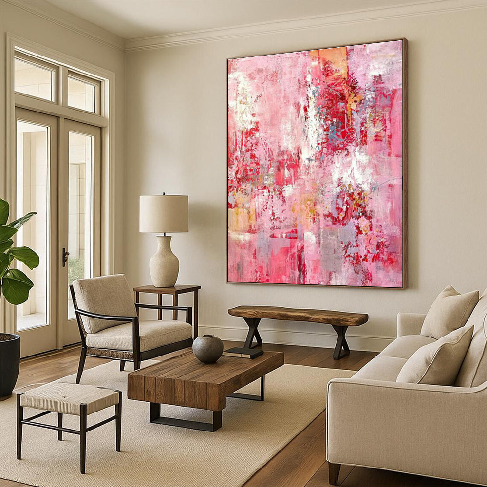 Pink Abstract Art for Bedroom & Entryway DLZ0314