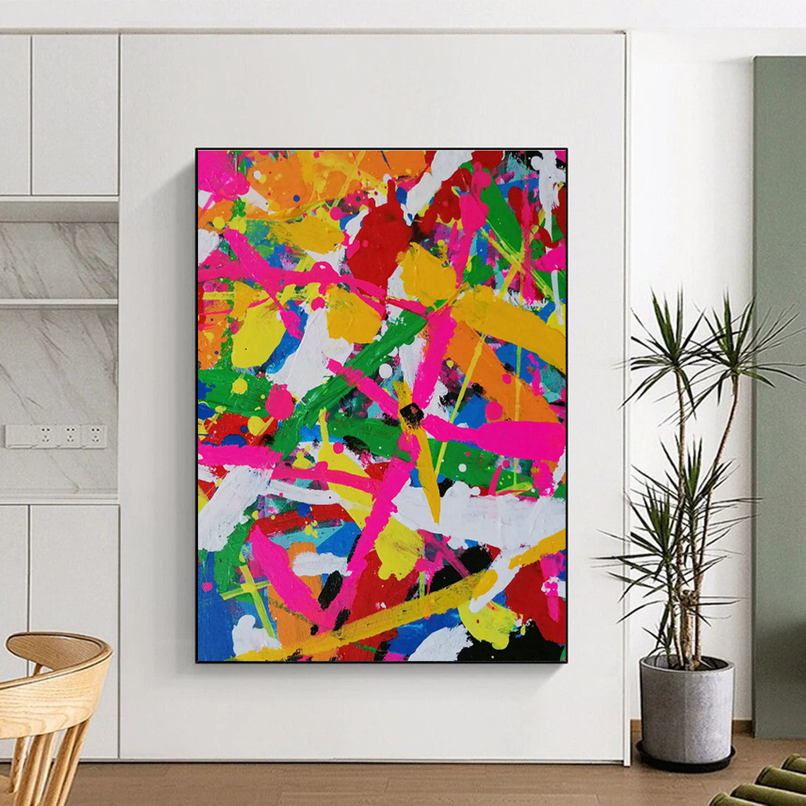 Colorful Splatter Abstract Art for Kids’ Playroom & Trendy Bar DLZ1267