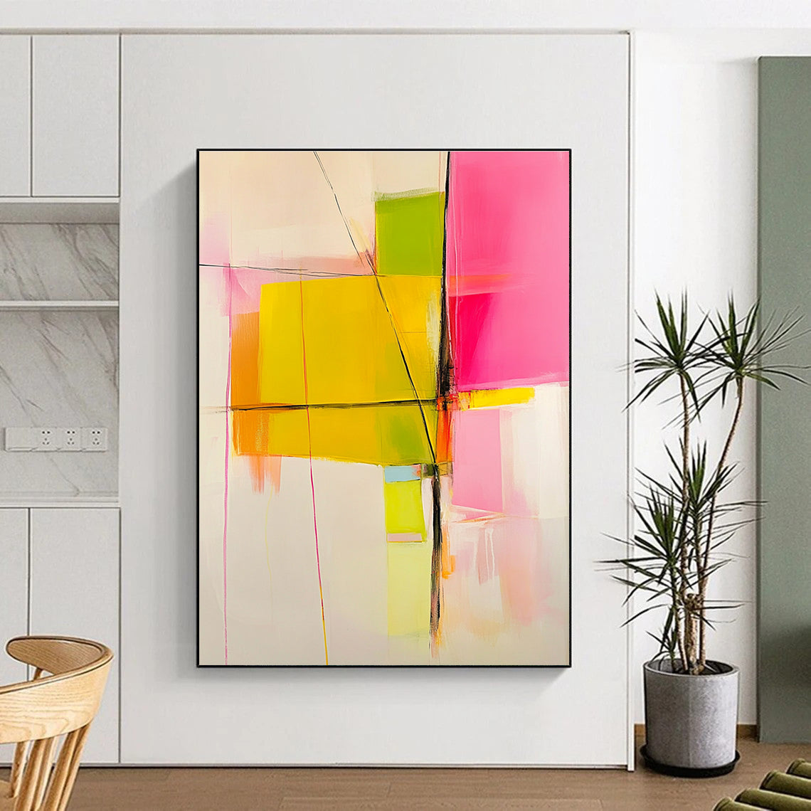 Geometric Color Block Abstract for Creative Office Space & Modern Art Gallery Foyer STSC443