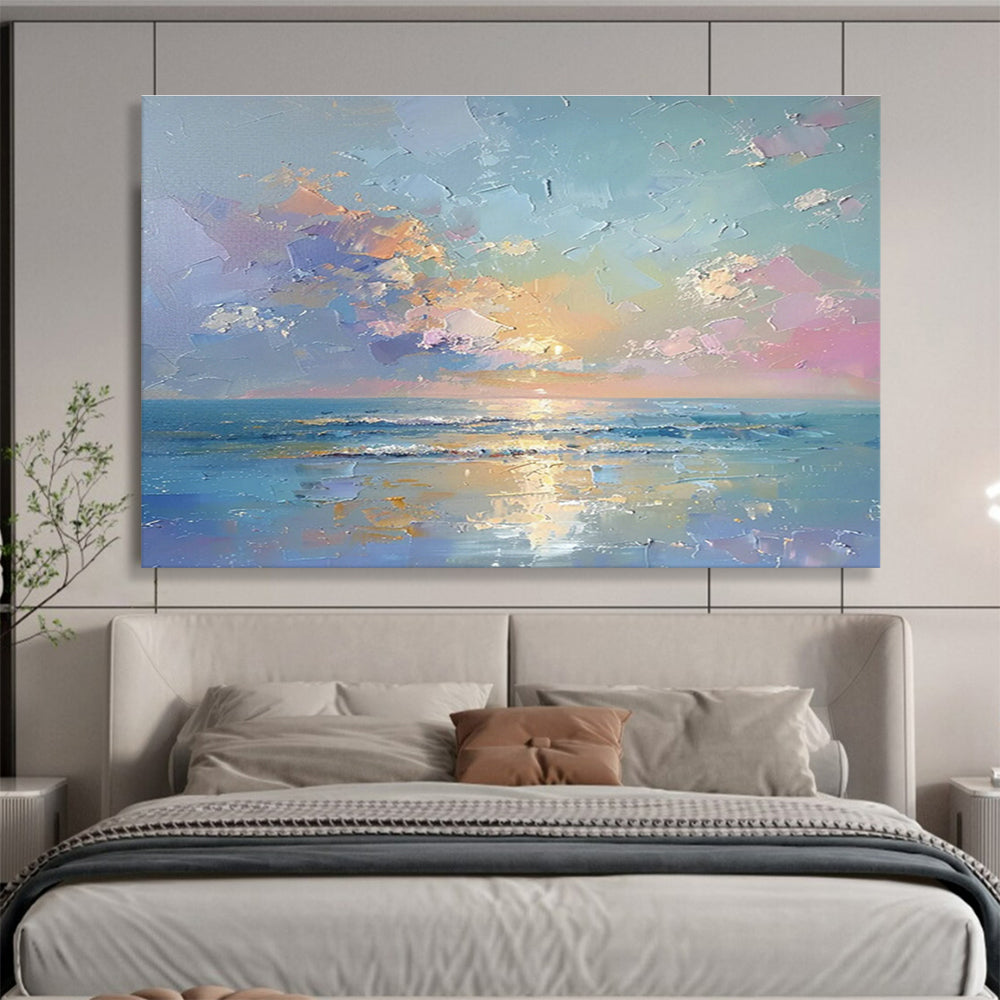 Colorful Seaside Sunset Art for Lively Coastal Home DLZ2747