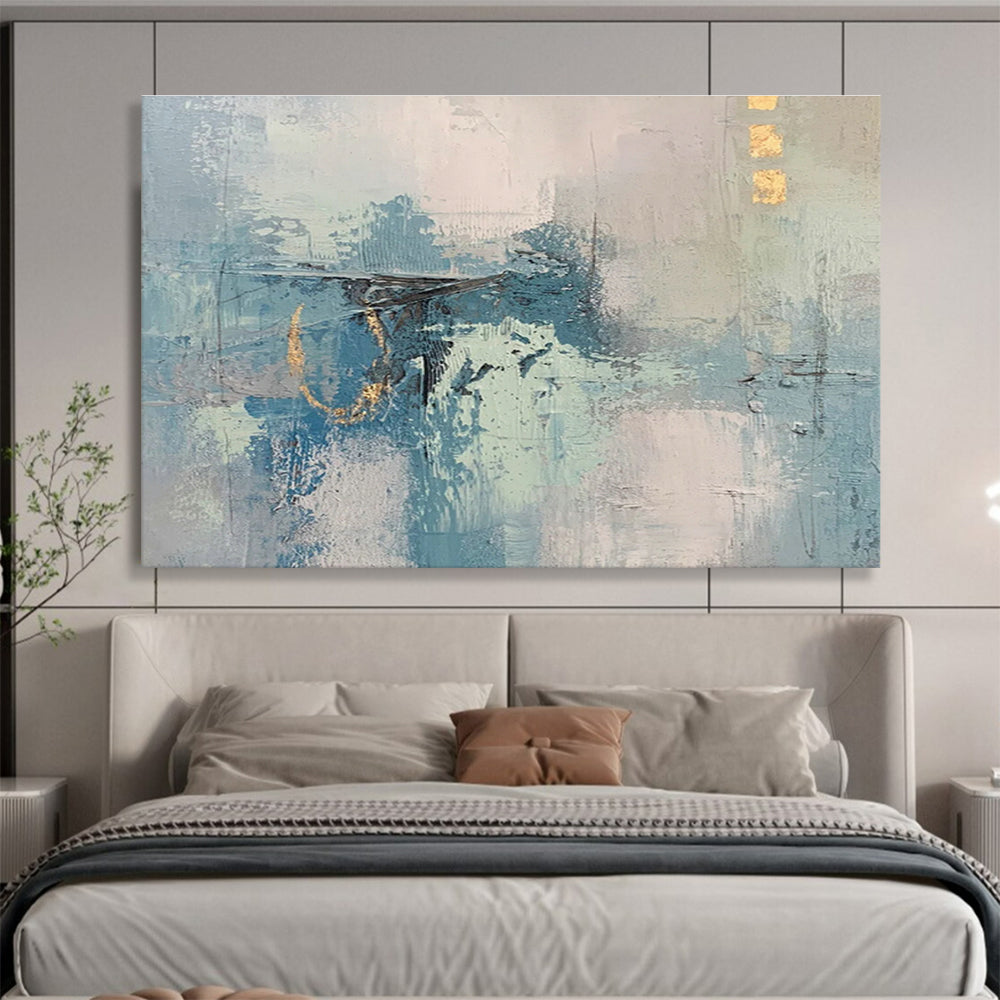 Blue - Gray Abstract Art for Contemporary Art Gallery Exhibition Spaces DLZ3141