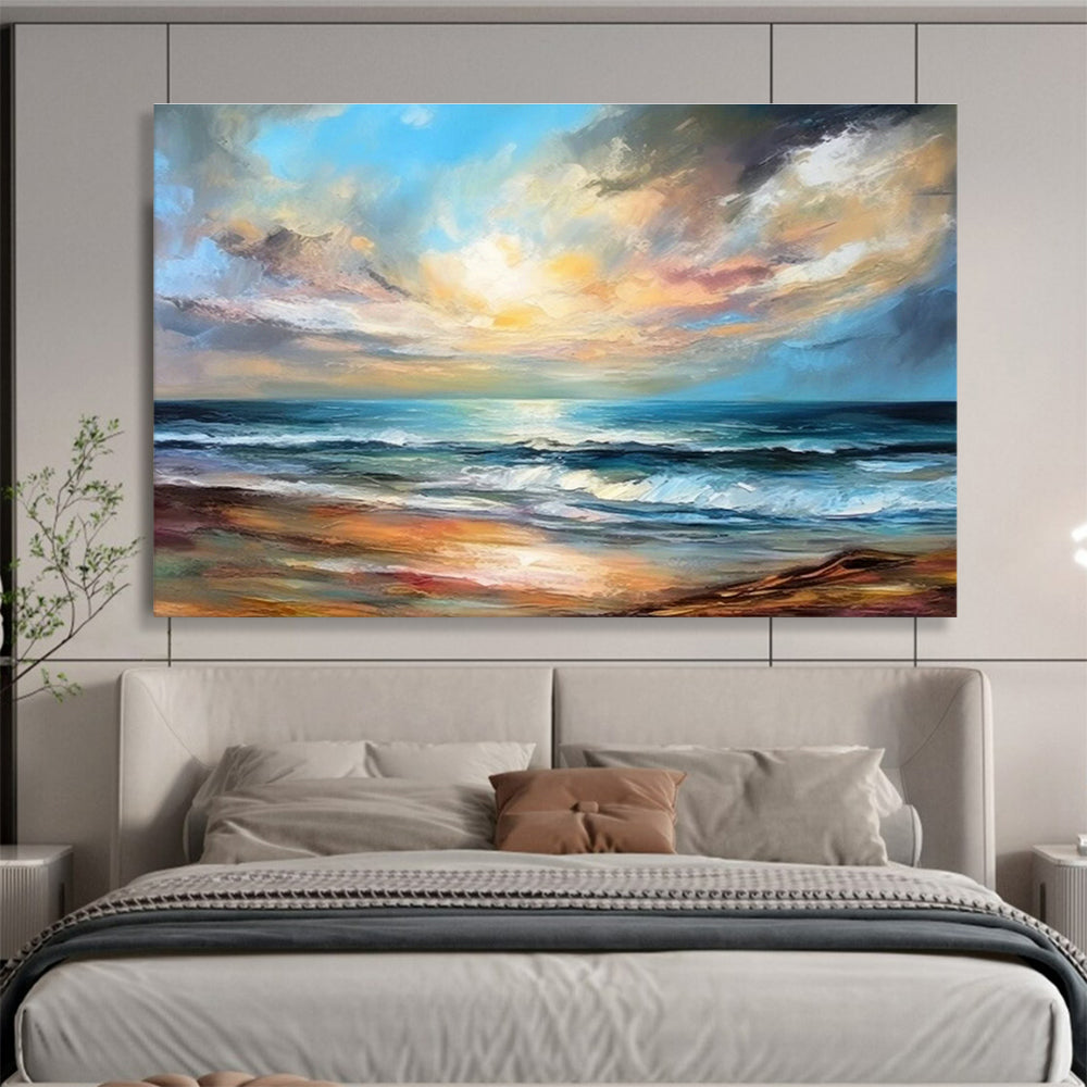 Vibrant Seaside Abstract Art for Lively Family Room DLZ2722