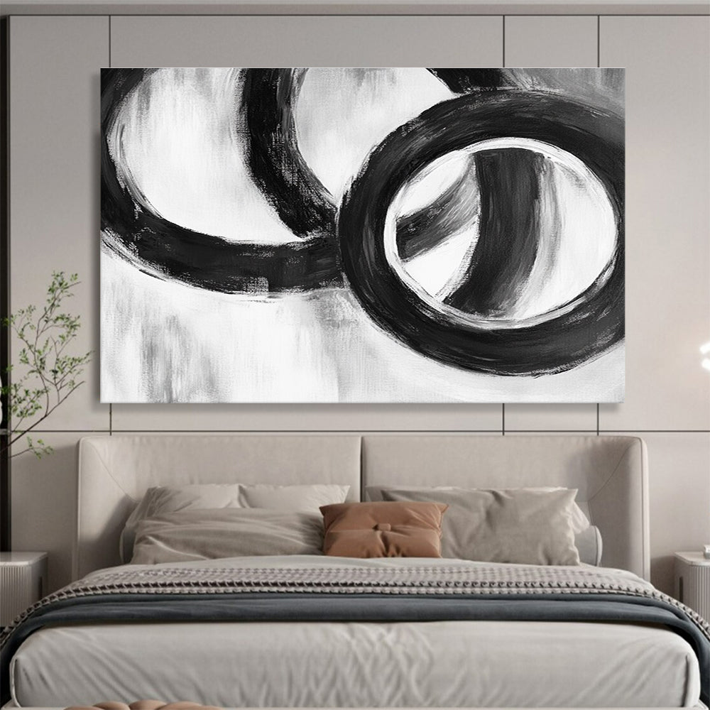 Black Circular Forms Art for Bohemian - Style Café & Art Studio SC013