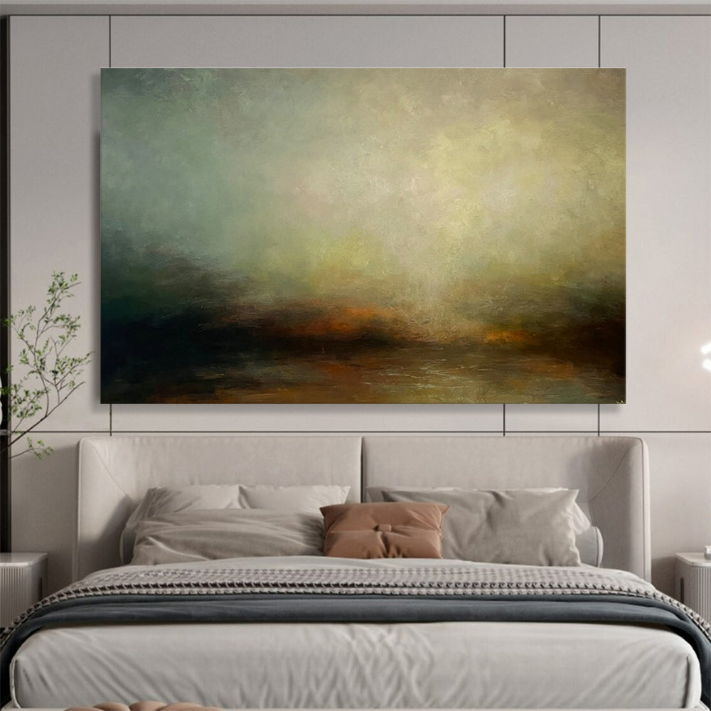 Hazy Landscape Oil Painting for Zen - Inspired Meditation Room Corners DLZ3157