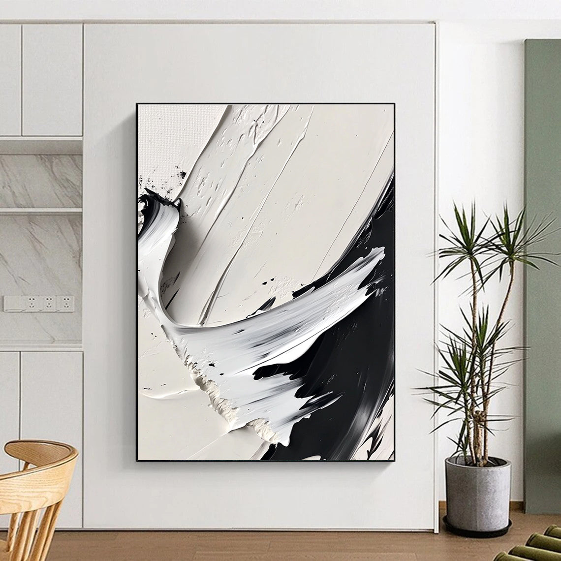 Black and White Textured Abstract for Modern Art Gallery & Industrial - Chic Loft STSC507