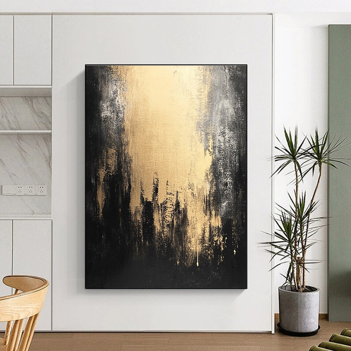 Gold and Black City Silhouette for Elegant Bedroom & Art - Centric Living Room STSC228