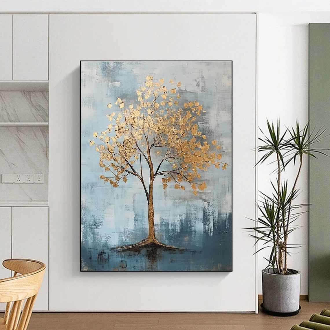 Golden Tree Abstract for Art - Loving Living Room & Wellness Center STSC838