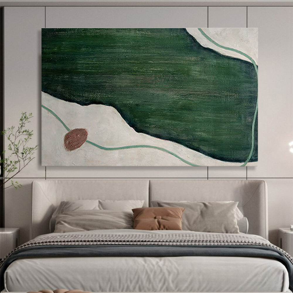 Green - White Geometric Abstract for Modern Wellness Center DLZ2994