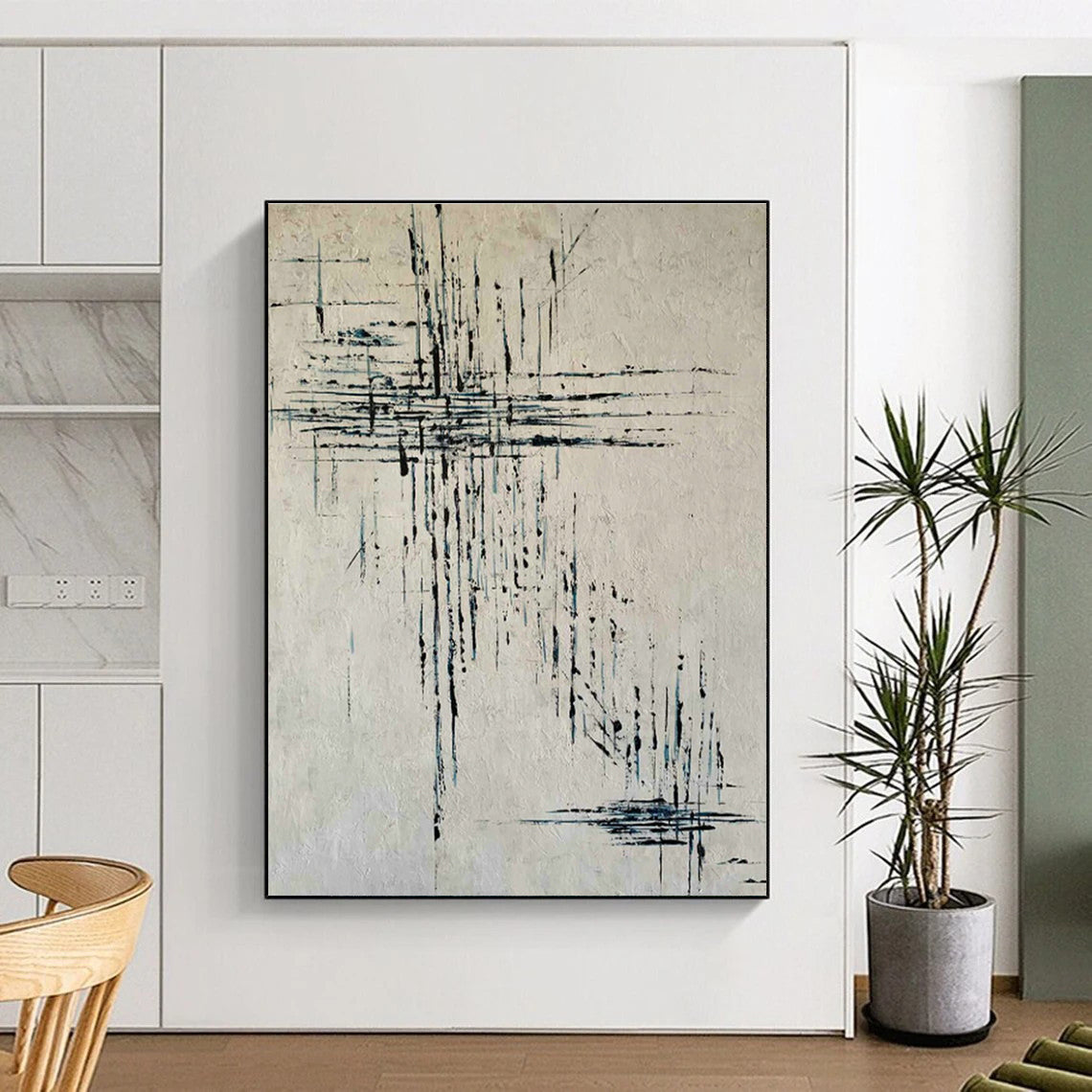 Line Texture Abstract Art for Minimalist Study & Contemporary Art Gallery DLZ0766