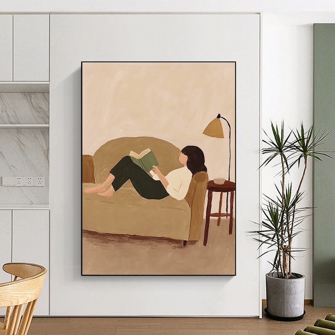 Relaxed Reading Woman for Cozy Home Library & Literary Lounge STSC1262