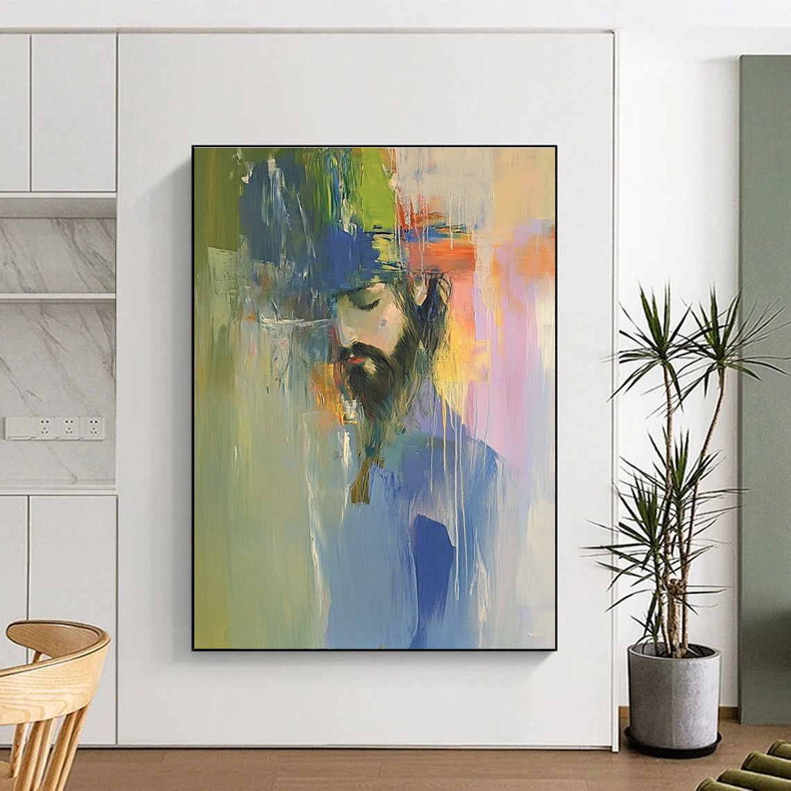 Colorful Abstract Portrait for Bohemian - Style Bedroom & Creative Studio STSC593
