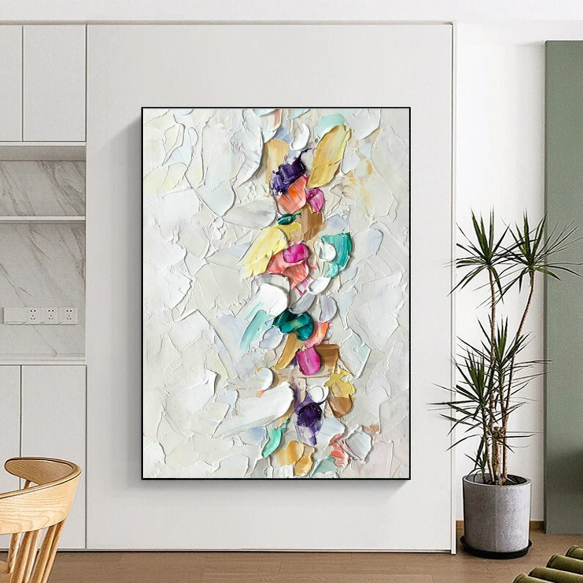 Vertical Colorful Thick - Paint Art for Scandinavian - Style Hallway & Fashion Boutique Dressing Area DLZ0981