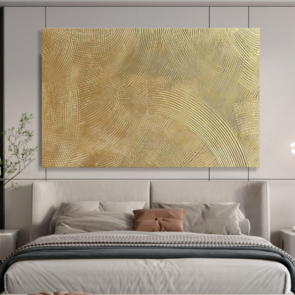 Golden Wave Abstract for Luxury Hotel Lobby DLZ2964