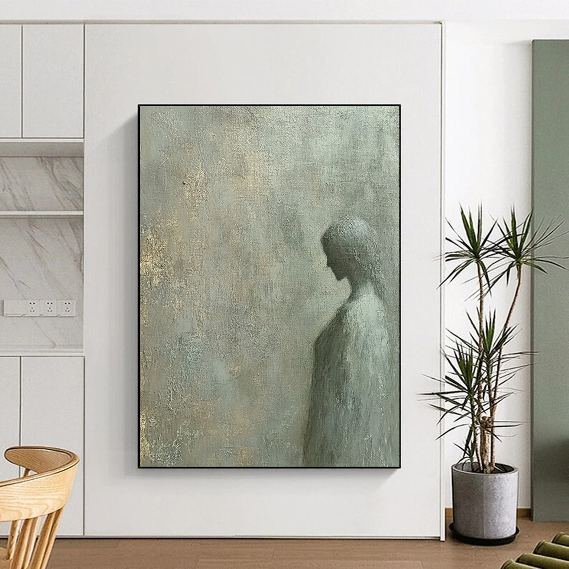Shadowy Female Silhouette for Serene Meditation Room & Ethereal Art Gallery STSC997