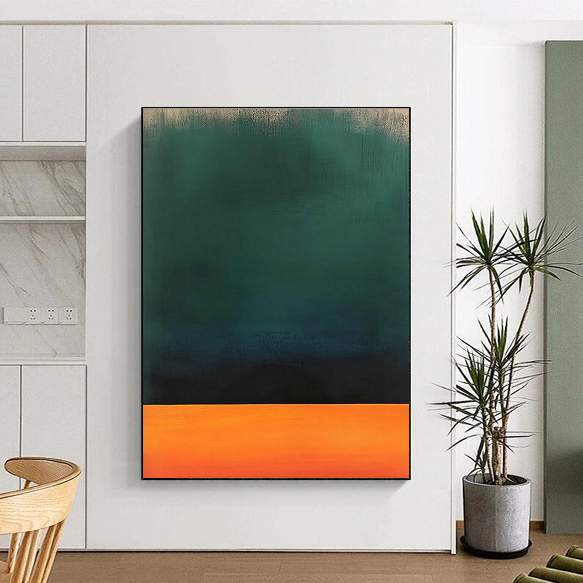 Green - Orange Gradient Art for Nature - Inspired Café & Modern Home DLZ2099