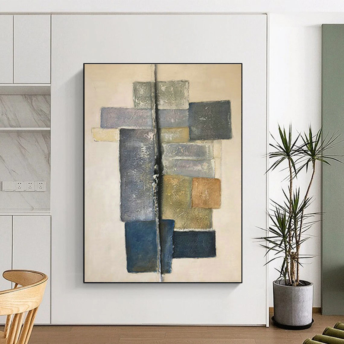 Geometric Color - Block Art for Modern Office Lobby & Design Studio DLZ1048