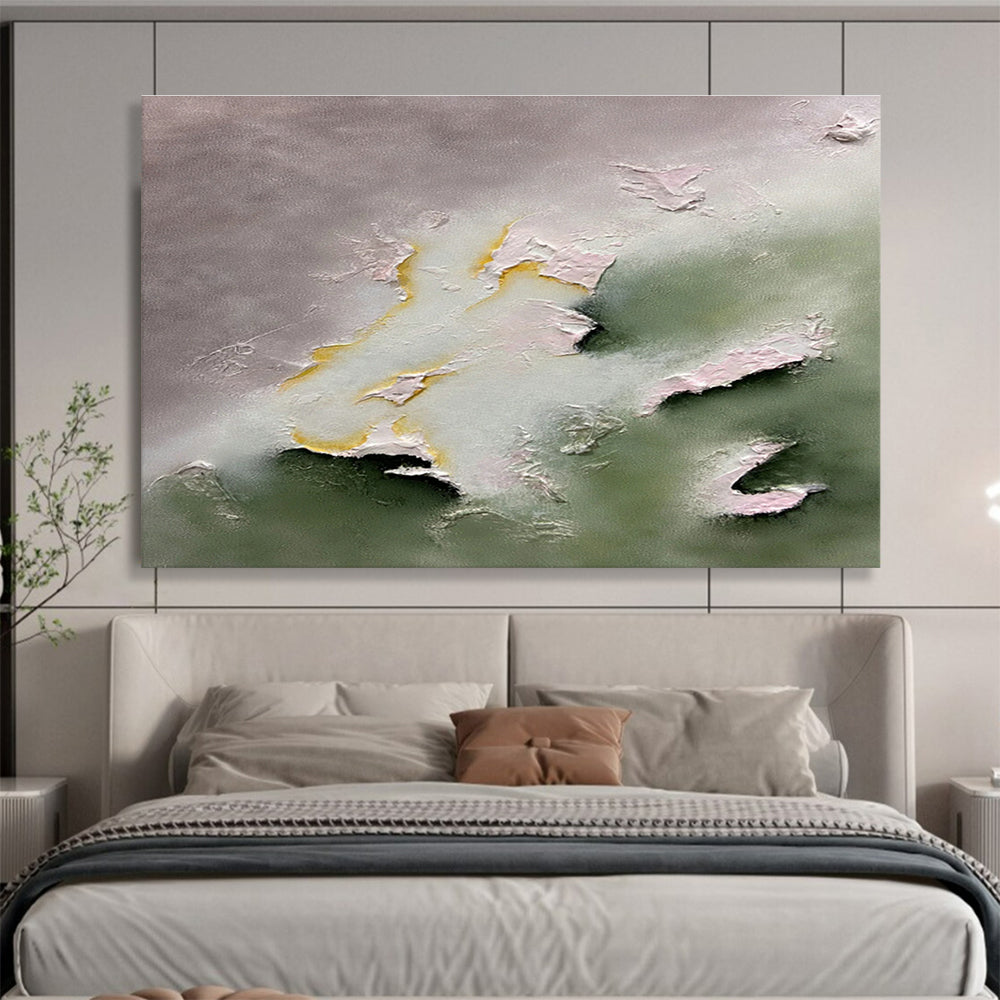 Pink - Green Textured Art for Feminine - Themed Beauty Salon Waiting Areas DLZ3302
