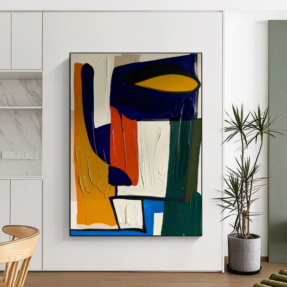 Bold Color - Block Abstract Art for Office Reception & Dining Room DLZ1194