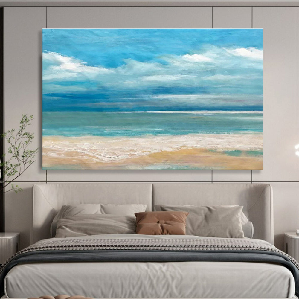 Pastel Clouds & Waves Art for Nostalgia - Driven Beach House Bedroom DLZ3022
