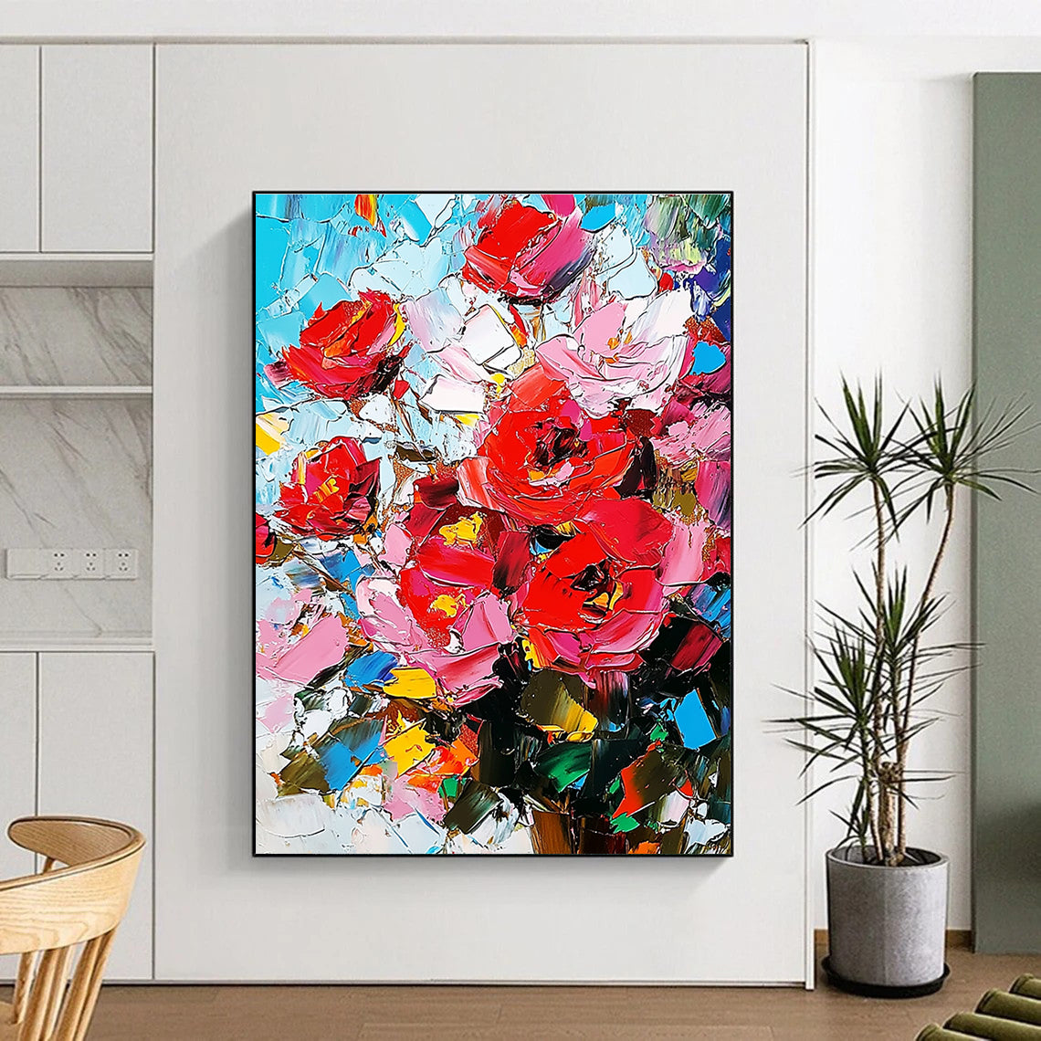 Colorful Flower Bouquet (Impasto) for Cheerful Café & Art - Loving Home Kitchen STSC927