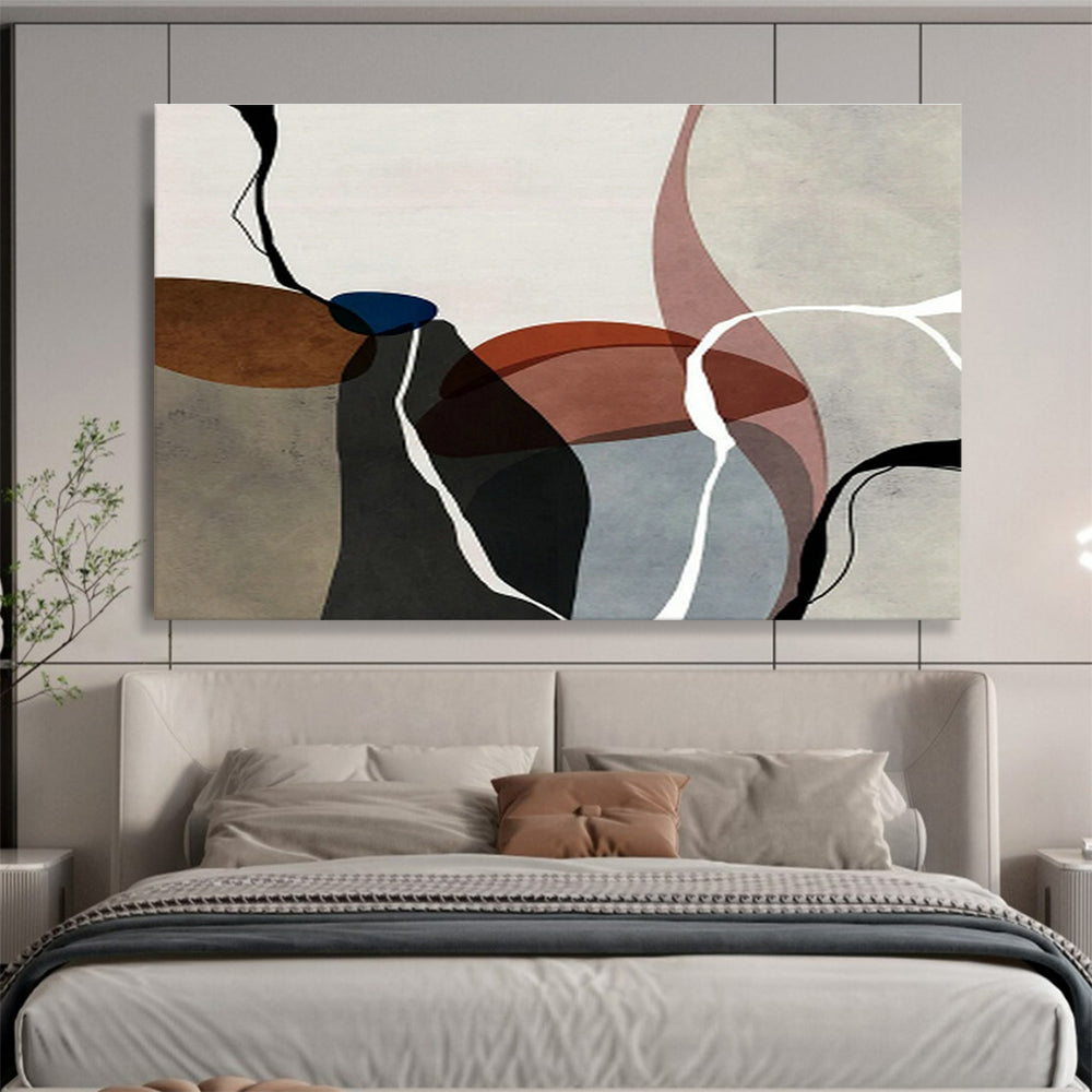 Curved Line Geometric Abstract Art for Artistic Studio DLZ2742