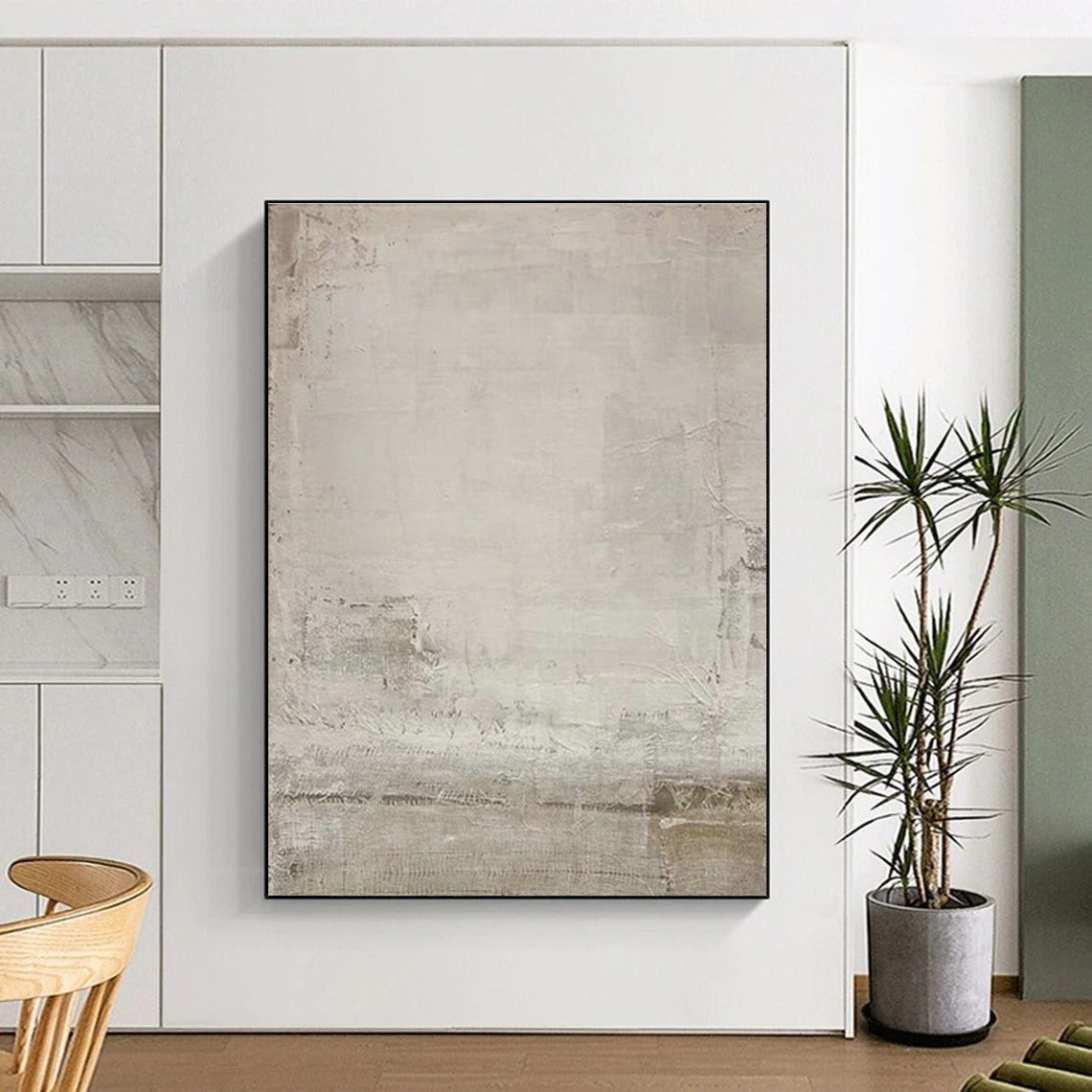 Light Gray Abstract Art for Calming Home Bedroom Ceiling Accents DLZ0186