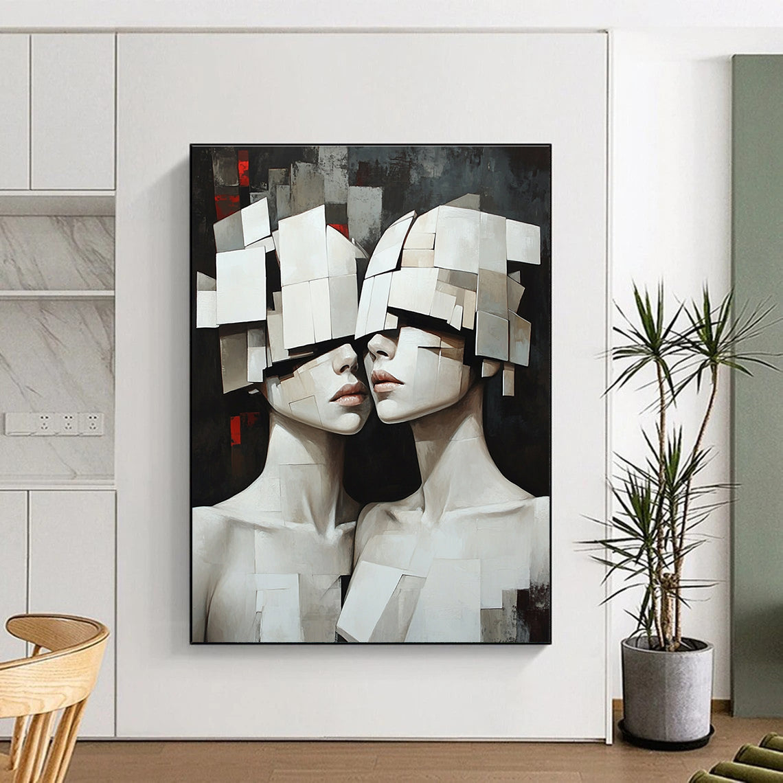 Cubist Figures Thought - Provoking Art for Modern Art Museum & Creative Home Studio STSC1455